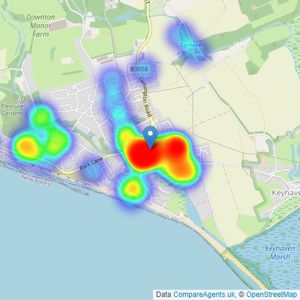 Collins & Butler LTD - Milford on Sea listings heatmap