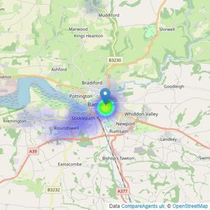 Collyers - Barnstaple listings heatmap