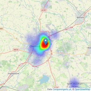 Colubrid - Chelmsford listings heatmap