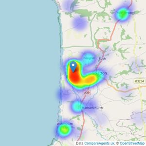 Colwills - Bude listings heatmap