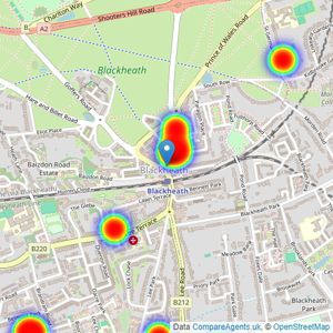 Comber & Company - Blackheath Village listings heatmap