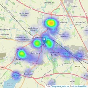 Complete Estate Agents - Rugby listings heatmap