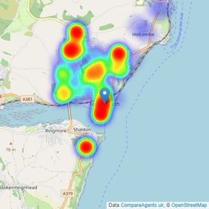 Complete - Teignmouth listings heatmap