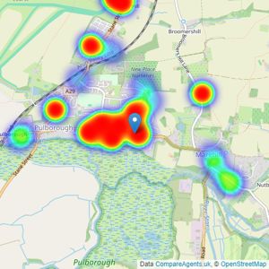 Comyn & James - Pulborough listings heatmap