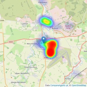 Connells - Amesbury listings heatmap