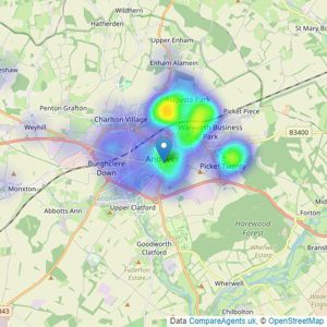 Connells - Andover listings heatmap