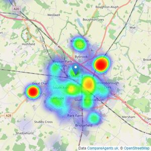 Connells - Ashford listings heatmap