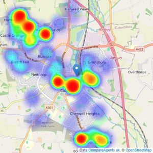 Connells - Banbury listings heatmap