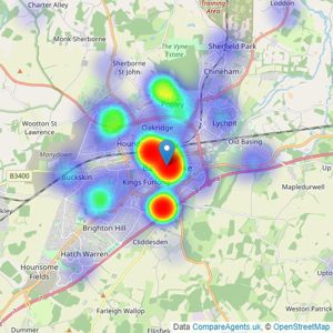 Connells - Basingstoke listings heatmap