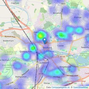 Connells - Bedford listings heatmap