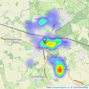 Connells - Billericay listings heatmap