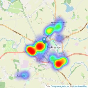 Connells - Buckingham listings heatmap