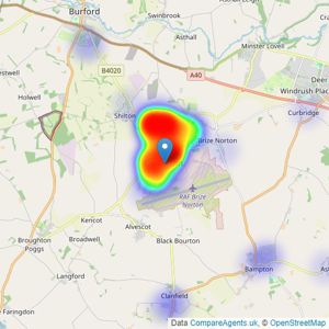 Connells - Carterton listings heatmap