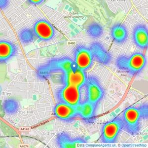 Connells - Cowley listings heatmap