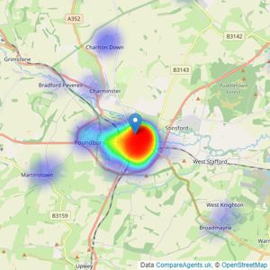 Connells - Dorchester listings heatmap