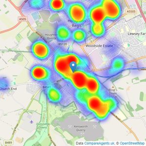 Connells - Dunstable listings heatmap