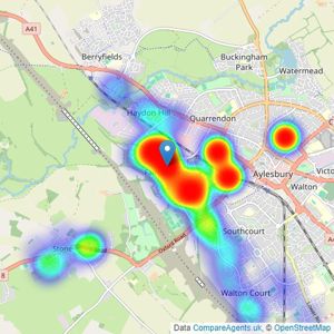 Connells - Fairford Leys listings heatmap