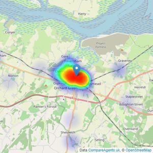 Connells - Faversham listings heatmap