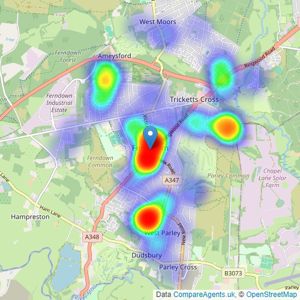 Connells - Ferndown listings heatmap