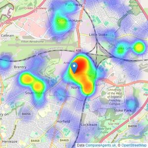 Connells - Filton listings heatmap