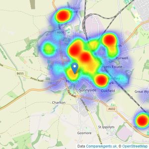 Connells - Hitchin listings heatmap