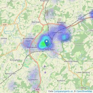 Connells - Horsham listings heatmap