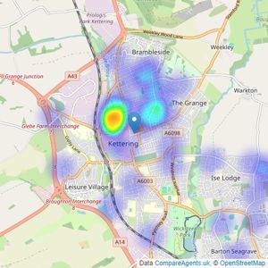 Connells - Kettering listings heatmap