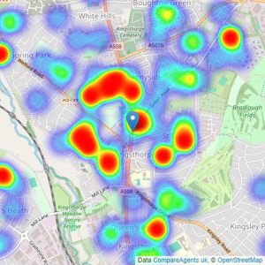 Connells - Kingsthorpe listings heatmap