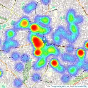 Connells - Kingswood listings heatmap