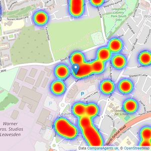 Connells - Leavesden listings heatmap