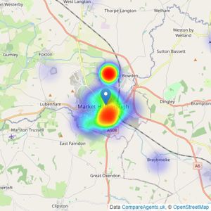 Connells - Market Harborough listings heatmap