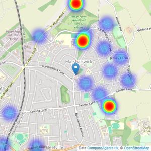 Connells - Marshalswick listings heatmap