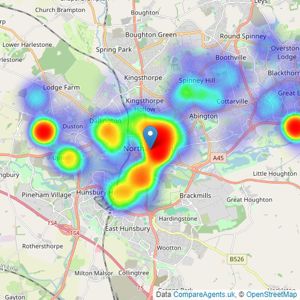 Connells - Northampton listings heatmap