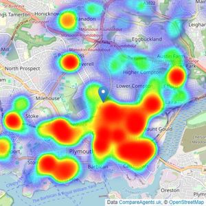 Connells - Plymouth listings heatmap