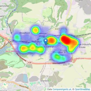 Connells - Plympton listings heatmap