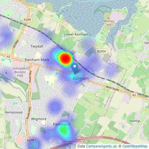 Connells - Rainham listings heatmap