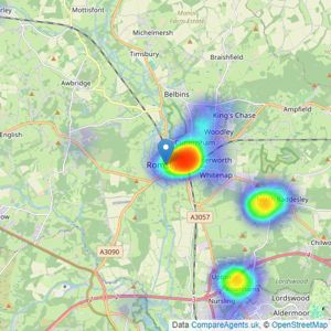 Connells - Romsey listings heatmap