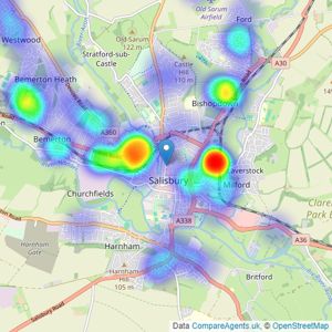 Connells - Salisbury listings heatmap