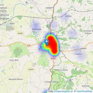 Connells - Shaftesbury listings heatmap