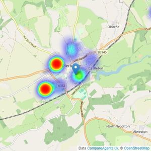 Connells - Sherborne listings heatmap