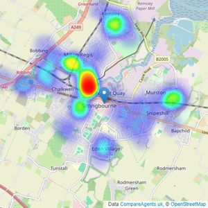 Connells - Sittingbourne listings heatmap