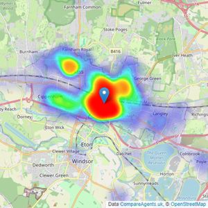 Connells - Slough listings heatmap