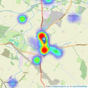 Connells - Southam listings heatmap