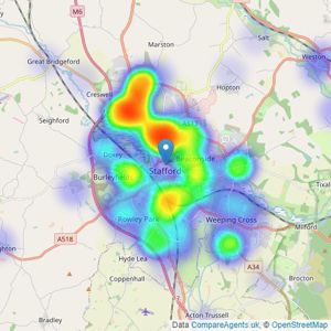 Connells - Stafford listings heatmap