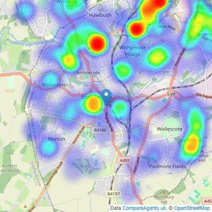 Connells - Stourbridge listings heatmap