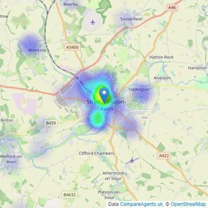 Connells - Stratford-upon-Avon listings heatmap