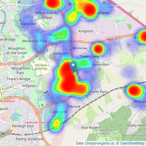 Connells - Walnut Tree listings heatmap