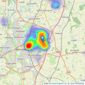 Connells - Warndon Villages listings heatmap