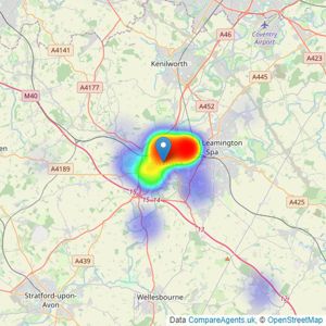 Connells - Warwick listings heatmap