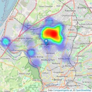 Connells - Westbury-On-Trym listings heatmap